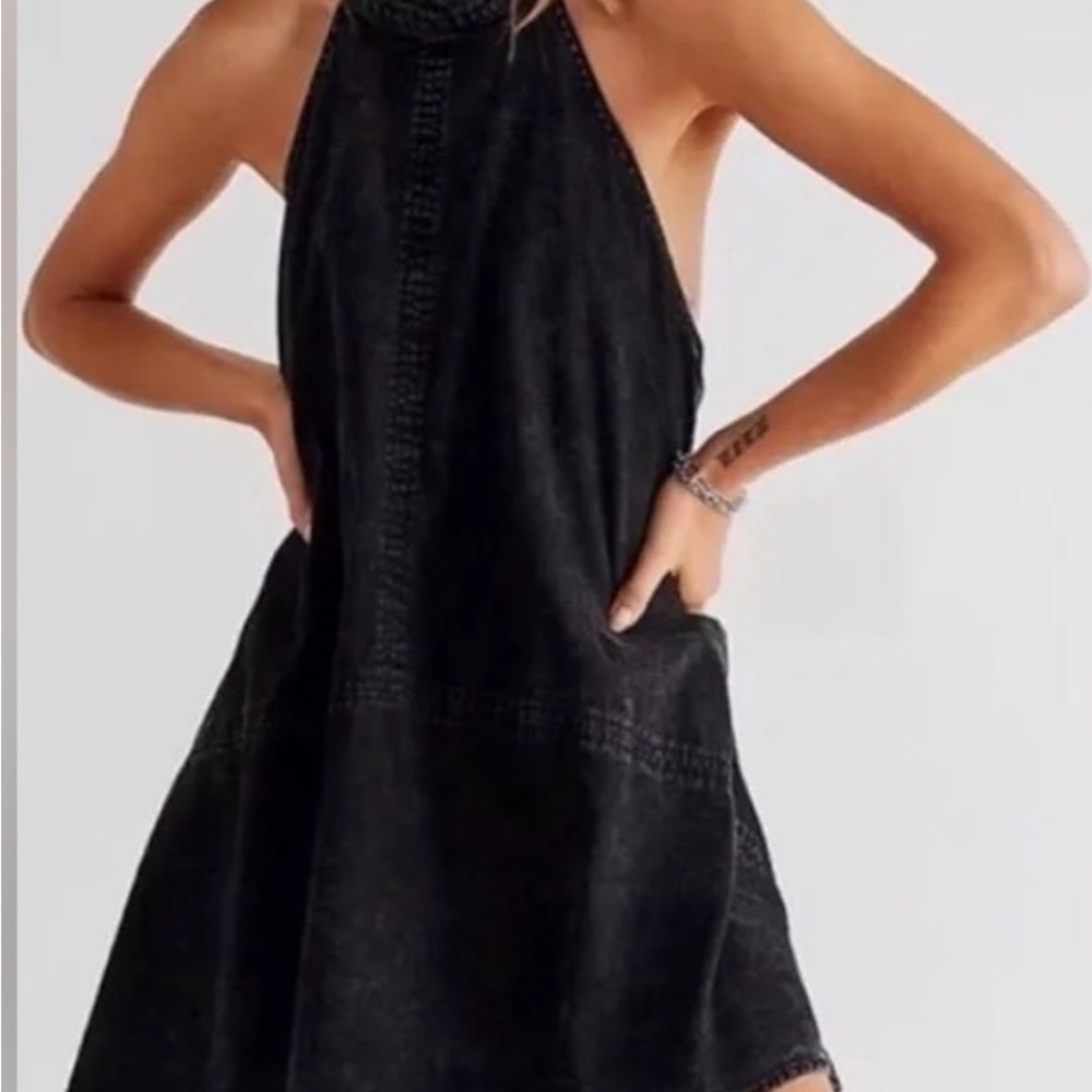 Free People Rising Sun Denim Mini Dress